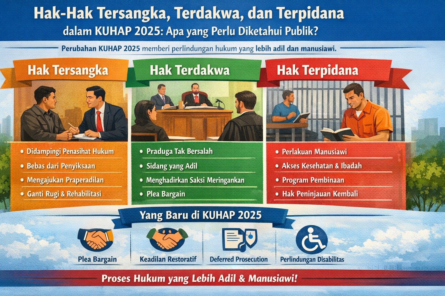 Hak-Hak Tersangka, Terdakwa, dan Terpidana dalam KUHAP 2025: Apa yang Perlu Diketahui Publik?